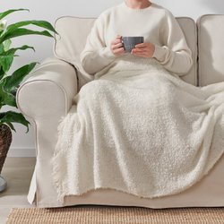 IKEA SANDBRODD  (ИКЕА САНДБРОДД)  -  Плед - кремовый 130х170 см