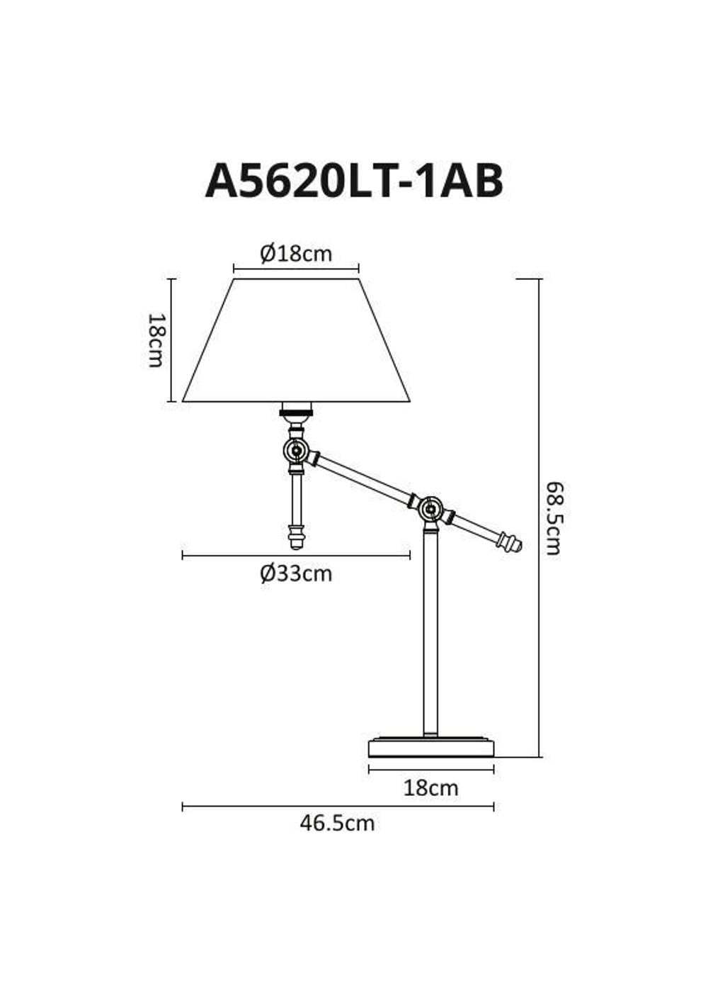 Настольная лампа Arte Lamp Orlando A5620LT-1AB