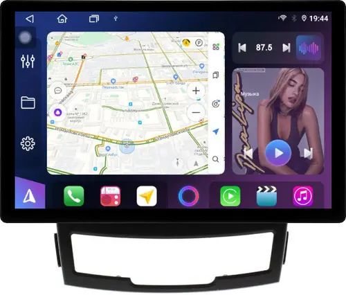 Магнитола для SsangYong Actyon 2 2011-2013 - FarCar S500+TS105 монитор 13" 2K QLED на Android 14, Быстрая, CarPlay, 4G SIM-слот