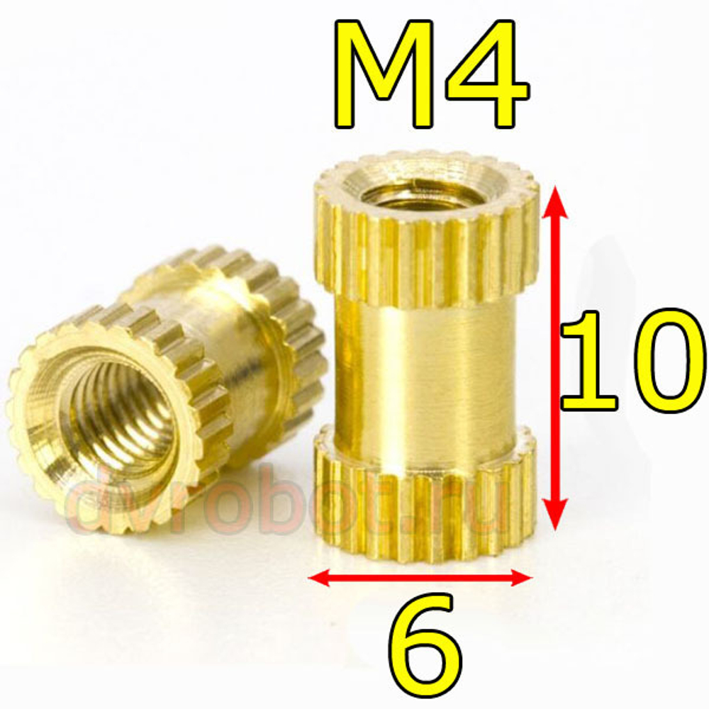 Вставная гайка М4*10-6
