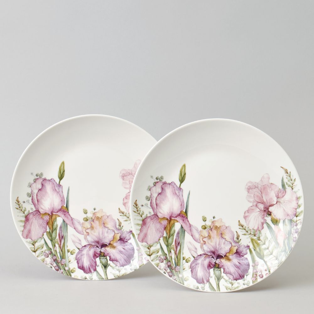 НАБОР ТАРЕЛОК ЗАКУСОЧНЫХ LEFARD "IRISES" 2 ШТ. 20,5*2 СМ (КОР=16НАБ.)