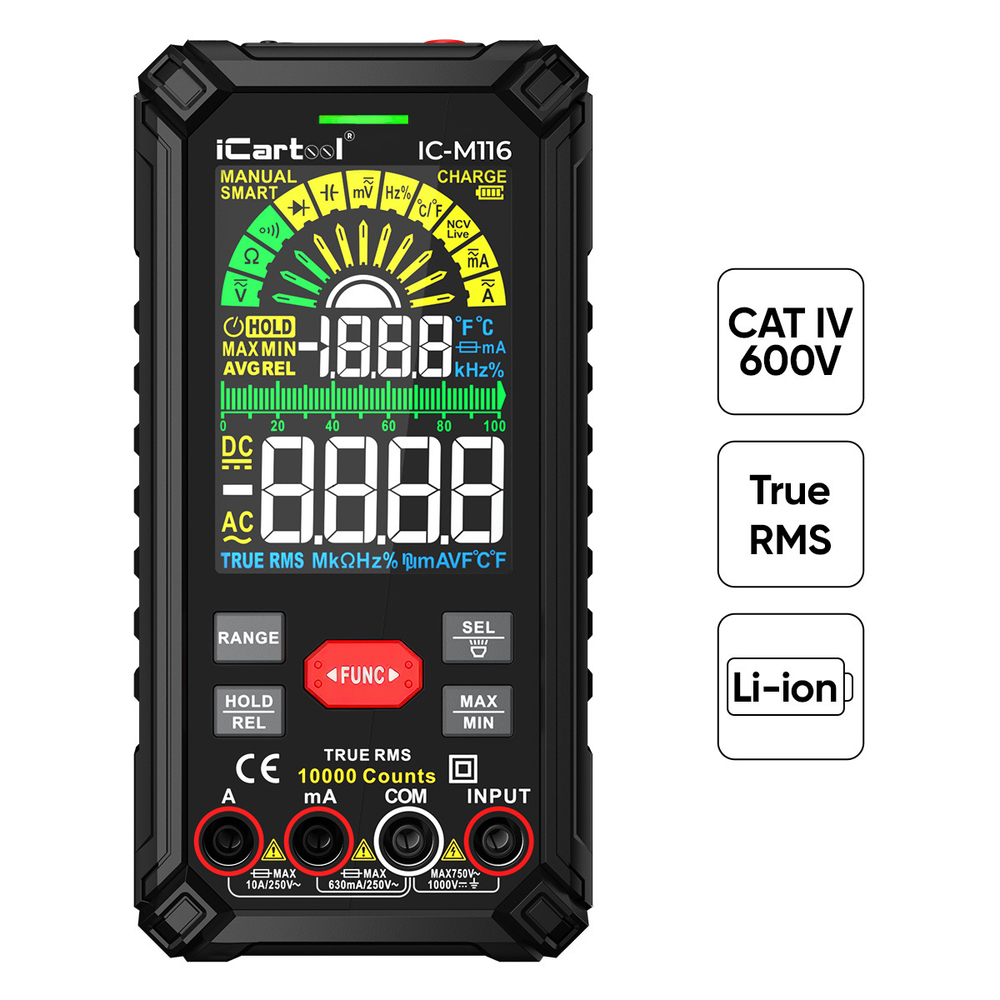 Профессиональный смарт мультиметр цифровой iCartool IC-M116
