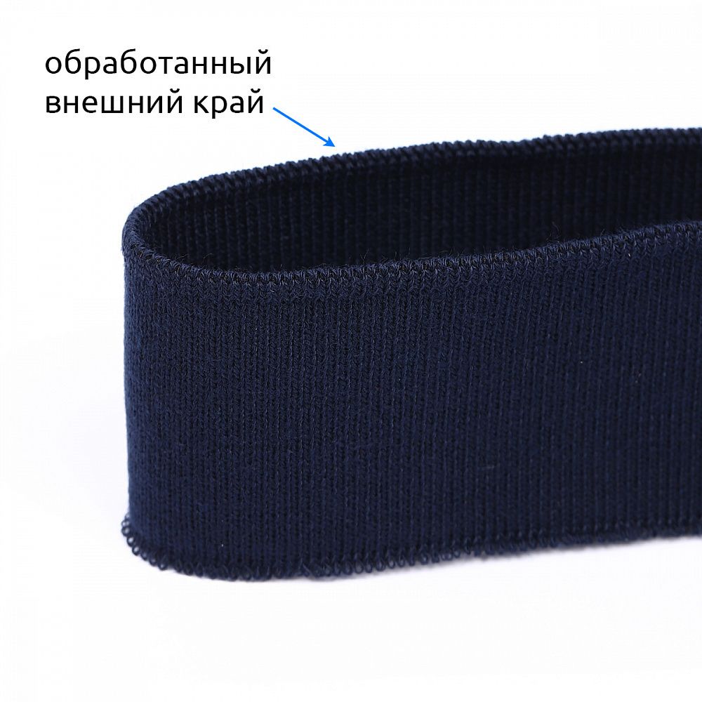 Подвяз (довяз) трикотажный 3.8х80 см, т.синий, 100% п/э, 5 штук