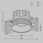 Встраиваемый светильник Technical DL058-7W2.7K-TRS-W