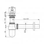 AlcaPlast Сифон для раковины,d*32. цельнометалический, с накидной гайкой 5/4 A437