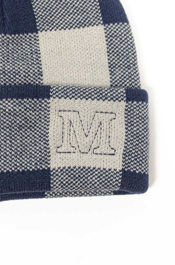 Шапка M beanie белая / темно-синяя - фото 2