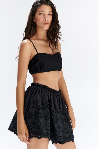 Юбка с вышивкой и стяжкой - H&M