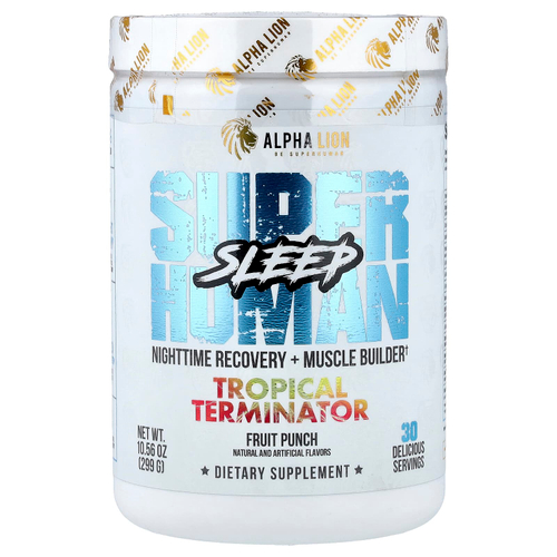 ALPHA LION, SuperHuman Sleep, Tropical Terminator, фруктовый пунш, 299 г (10,56 унции)