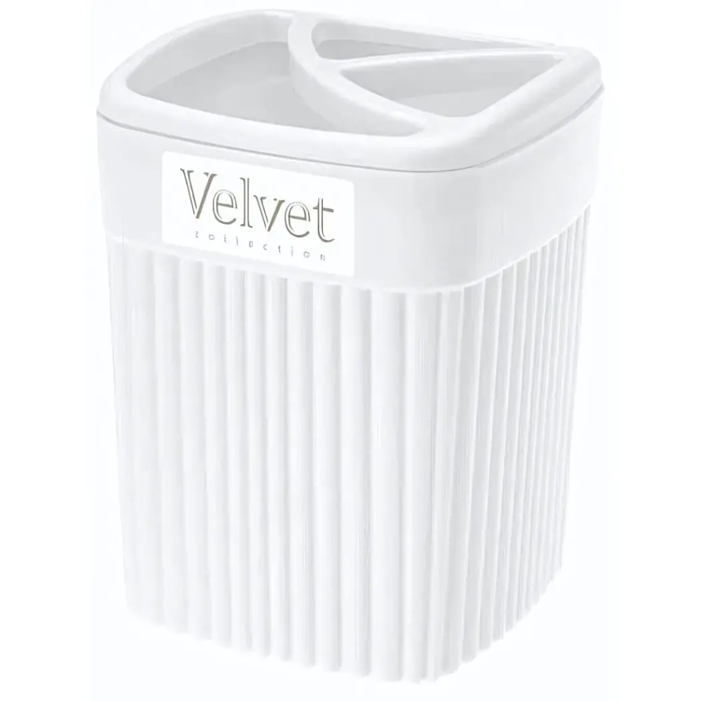 Стаканчик для зубных щеток 9*9*11см «VELVET» белый 0,65л