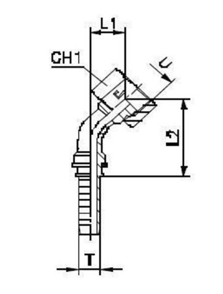 Фитинг DN 16 ORFS (Г) 1 (45) CAST