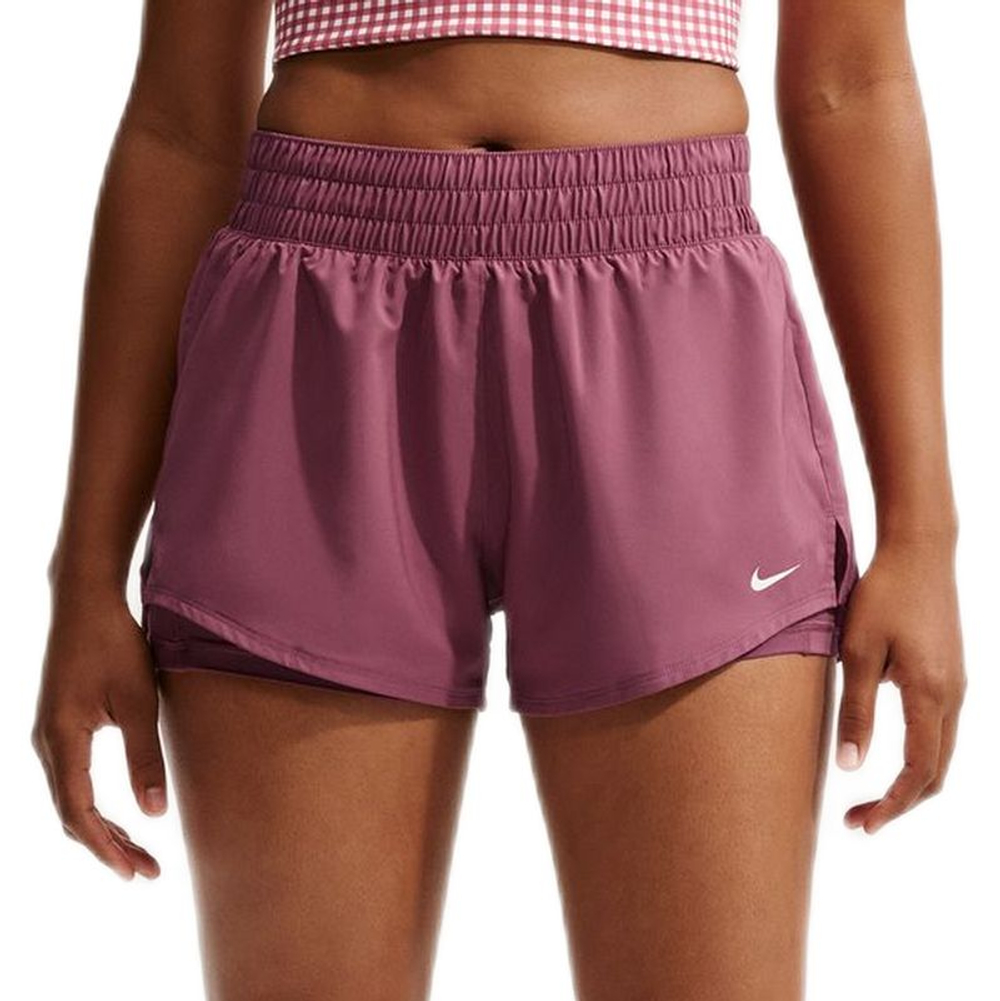 Женские теннисные шорты Nike Dri-Fit One 2-in-1 — pink smoke/white