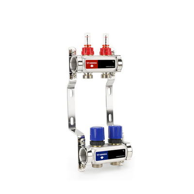 Коллекторная группа для теплого пола Varmega - 1" на 2 контура 3/4" EK (нержавеющая сталь)
