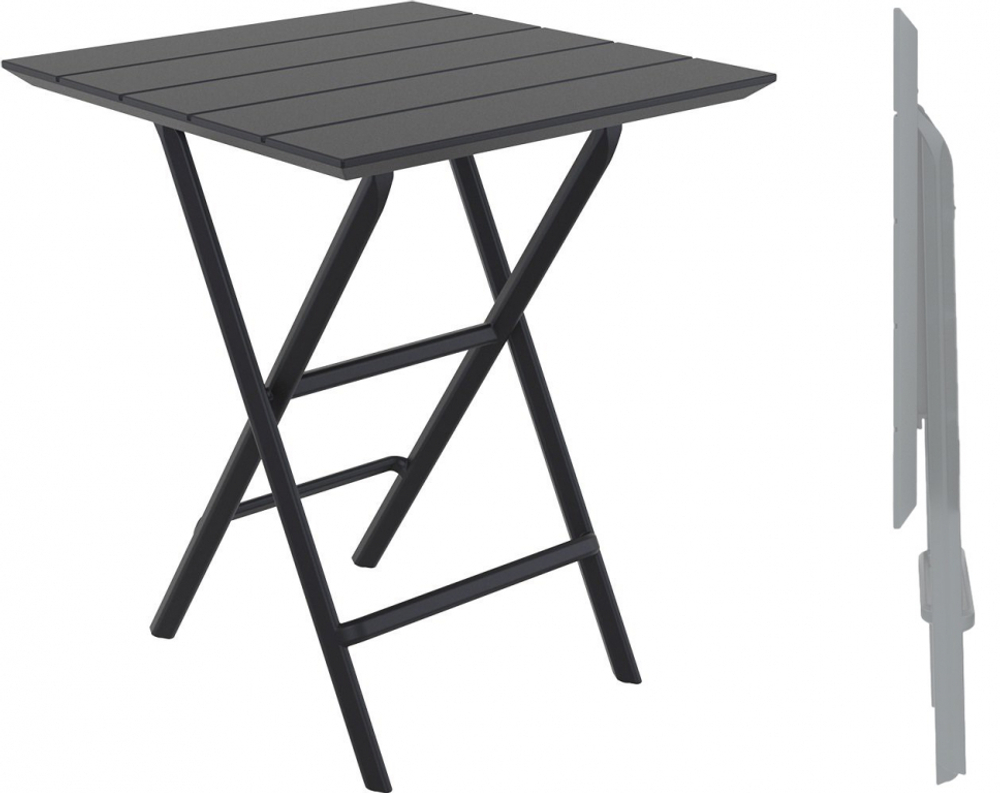 Стол пластиковый складной Siesta Contract Helen Folding Table 60, черный, 600х600х740 мм, черный
