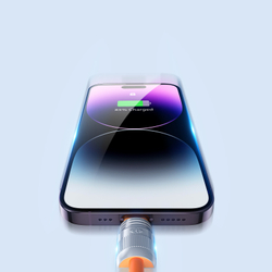 Кабель со съемным ремешком, разъемом USB-C на Lightning, быстрая зарядка 27W, длина 30см, оранжевый цвет, серия LCBA Series от Dux Ducis