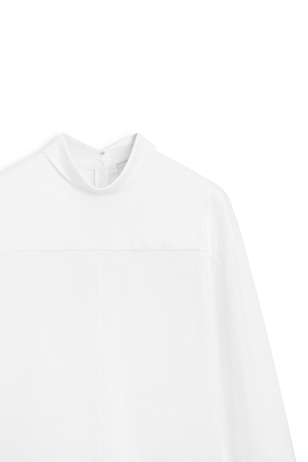 Massimo Dutti Блузка с высоким воротником на молнии - Limited Edition, белый