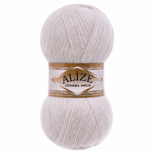 Пряжа Alize (Ализе) Angora Gold / уп.5 мот. по 100 г, 550м, 599 слоновая кость A