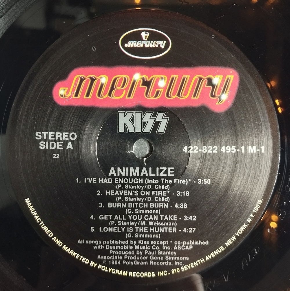 Винтажная виниловая пластинка LP Kiss Animalize (USA 1984)