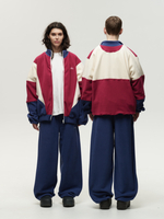 Zip-Up Sweatshirt Raspberry-Navy Smoke