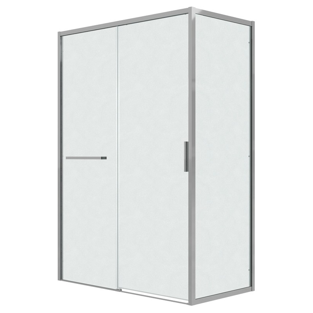 Душевое ограждение Grossman Style 100.K33.05.110.10.02-200.K33.05.80.10.02 (110х80х195) раздвижная(левая),хром,стекло шиншилла,2 места