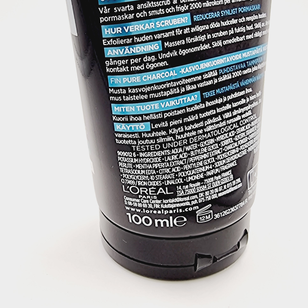 L'Oral Men Expert Скраб для лица мужской Pure Carbon против черных точек, 100 мл (Франция)