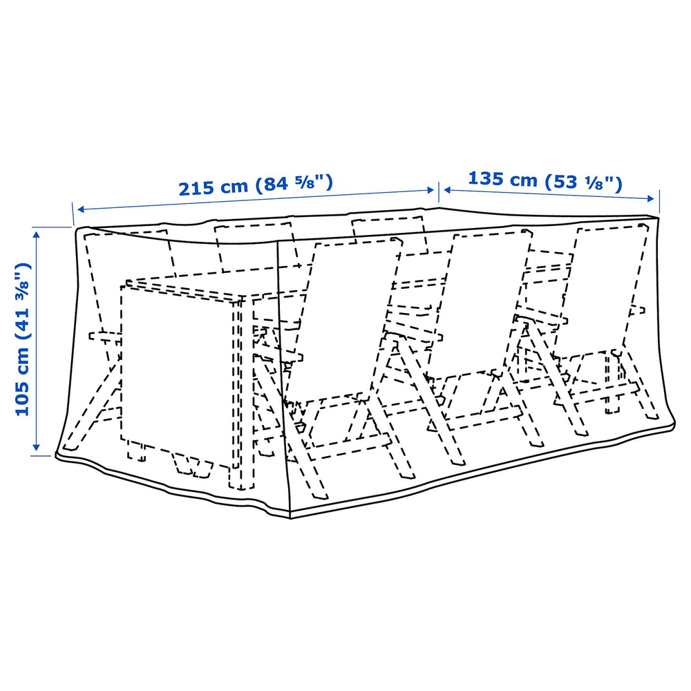 IKEA TOSTERÖ  (ИКЕА ТОСТЕРЁ)  -  Чехол для мебели - комплект для обеденной зоны, чёрный, 215x135 см