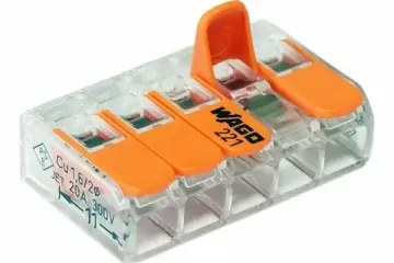 Клемма Wago с зажимами new 221-415 прозрачная original (в упак. 25шт.)