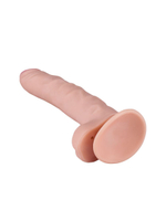 Телесный фаллоимитатор на присоске из неоскин - 21,3 см. (Цвет: телесный)