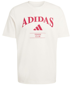 Мужская теннисная футболка Adidas Heritage Graphic Club - chalk white/power red