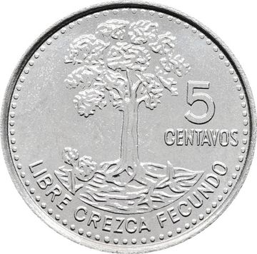 5 сентаво 2012 Гватемала. Хлопковое дерево