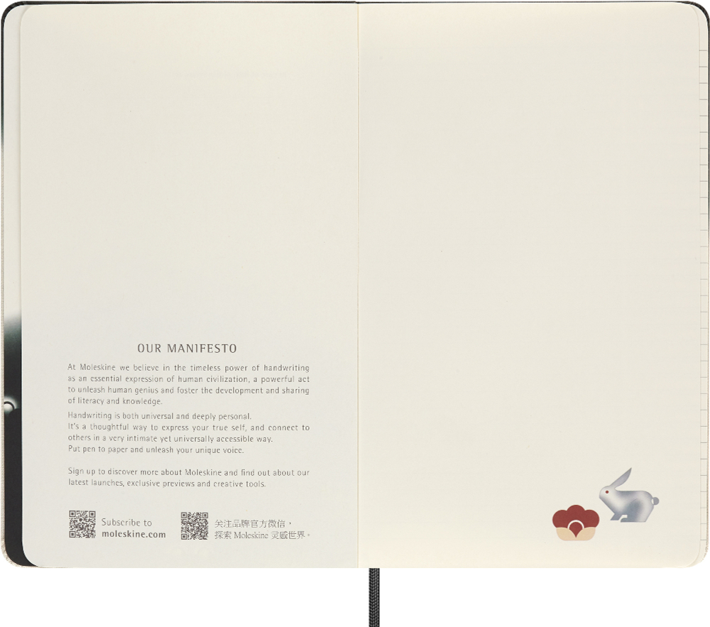 Блокнот Moleskine LE YEAR of the RABBIT (LECNYRABBITQP060C) 13х21 см, 176 стр. в линейку