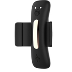 Чёрный вибромассажёр в трусики 9,6см с часами-пультом ДУ Anne's Desire Panty Pleasure Watchme Technology Black
