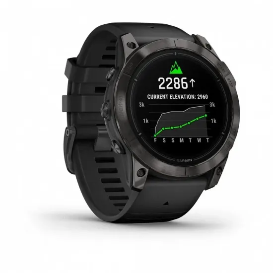 Смарт-часы GARMIN Epix PRO (Gen 2) Sapphire Edition 51 мм, титановый угольно-серый, DLC, черный силиконовый ремешок