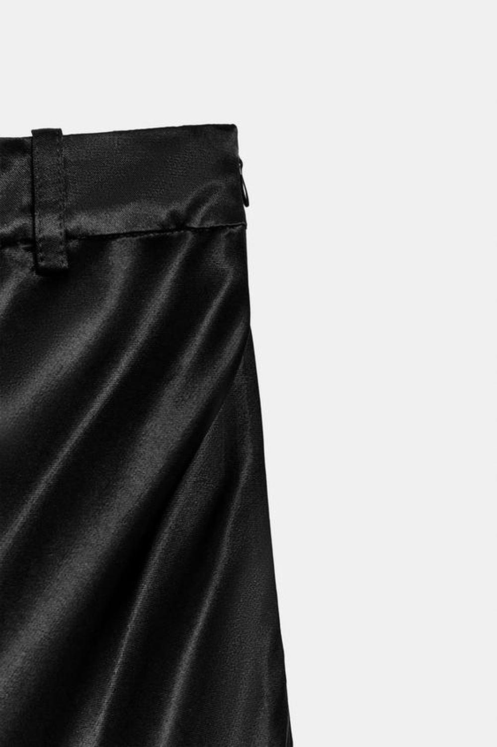 ZARA ДЛИННАЯ АТЛАСНАЯ ЮБКА С КЛИНЬЯМИ — ZW COLLECTION, ЧЕРНЫЙ