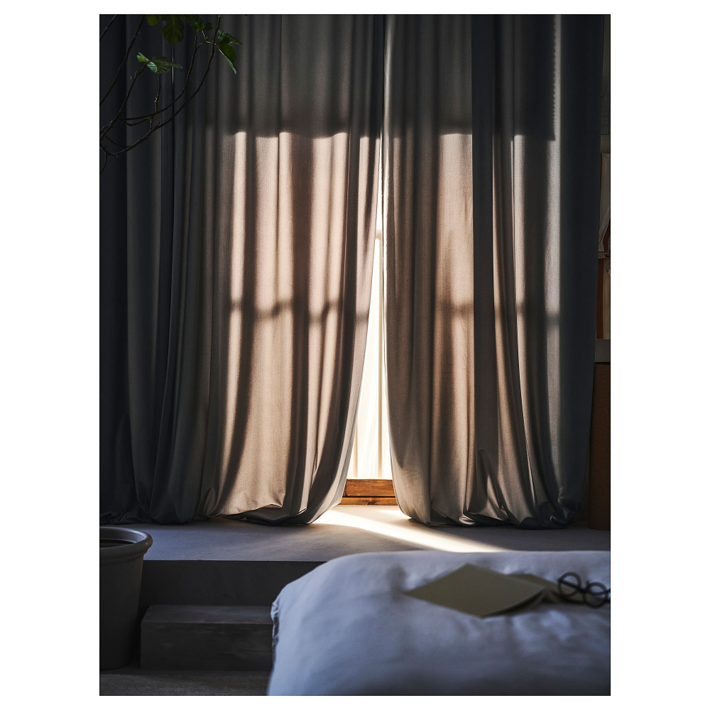 Комплект штор IKEA SANDSVINGEL (САНДВЕДЕЛ), Серый, 135x250 см, 2 шт