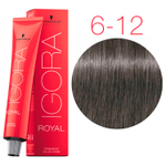 Краска для волос Igora Royal 6-12 Темный русый сандрэ пепельный Schwarzkopf Professional, 60 мл