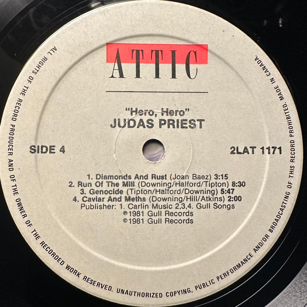 Judas Priest - Hero, Hero 2LP (Канада 1981г.)