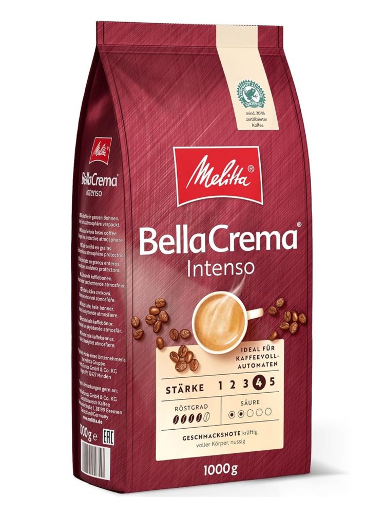 Кофе в зернах Melitta Bella Crema Intenso 1 кг x 2 шт