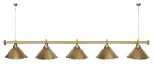 Лампа STARTBILLIARDS 5 пл. (плафоны золотые,штанга хром,фурнитура золото)