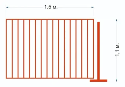 Ограждение для аттракционов 1.5 м