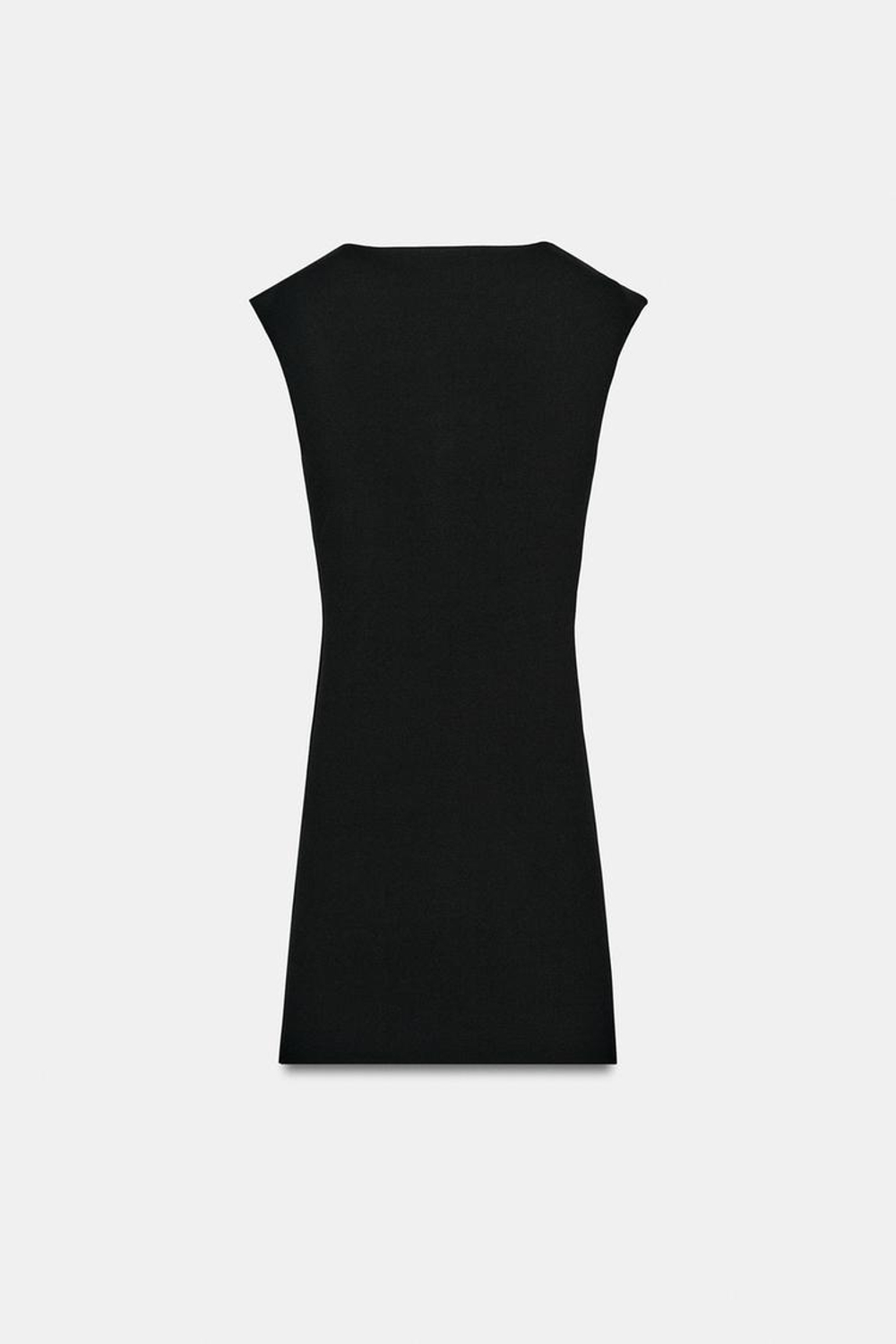 ZARA ТРИКОТАЖНОЕ ПЛАТЬЕ С ВЫРЕЗАМИ, ЧЕРНЫЙ