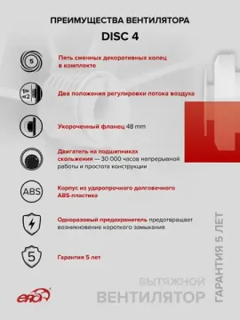 Вентилятор накладной DISC D100 ERA