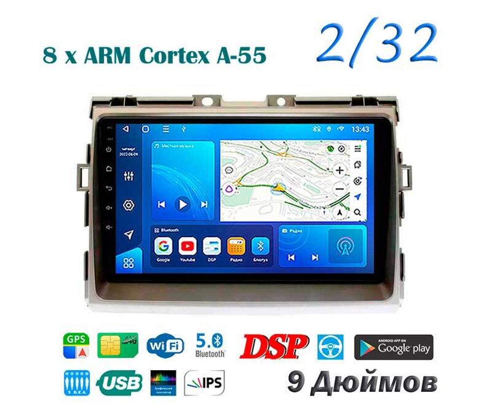 Topway TS18 2+32GB 8 ядер для Toyota Estima 2006-2016