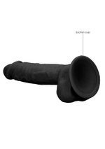 Черный фаллоимитатор Realistic Cock With Scrotum - 22,8 см. (Цвет: черный)