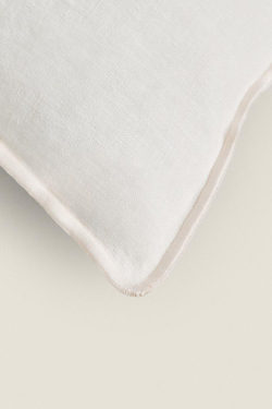 ZARA HOME ЧЕХОЛ НА ПОДУШКУ С ОВЕРЛОКОМ, БЕЛЫЙ
