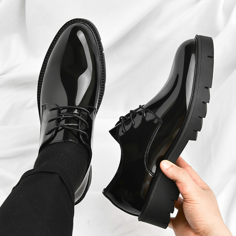 G5 Cow Split Leather Casual Shoes Men"s Black