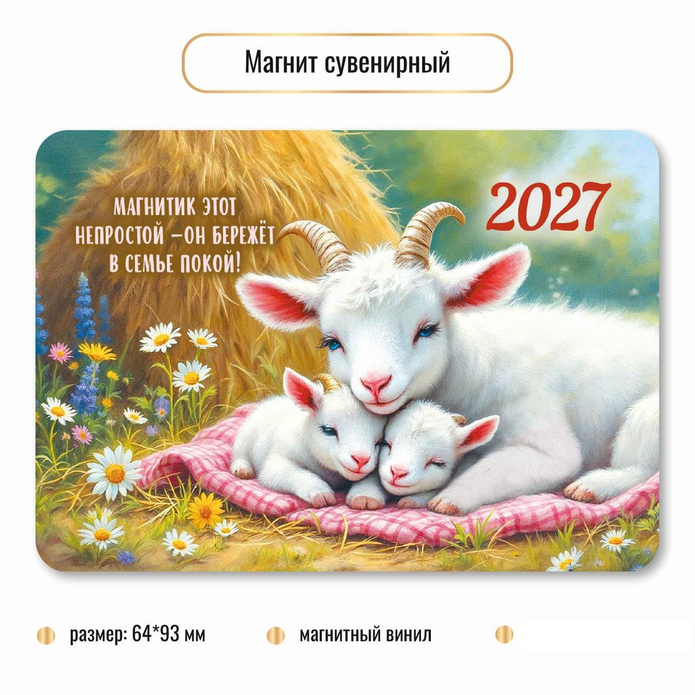 Магнит сувенирный 2027 "Символ года" 10408 (Квадра)