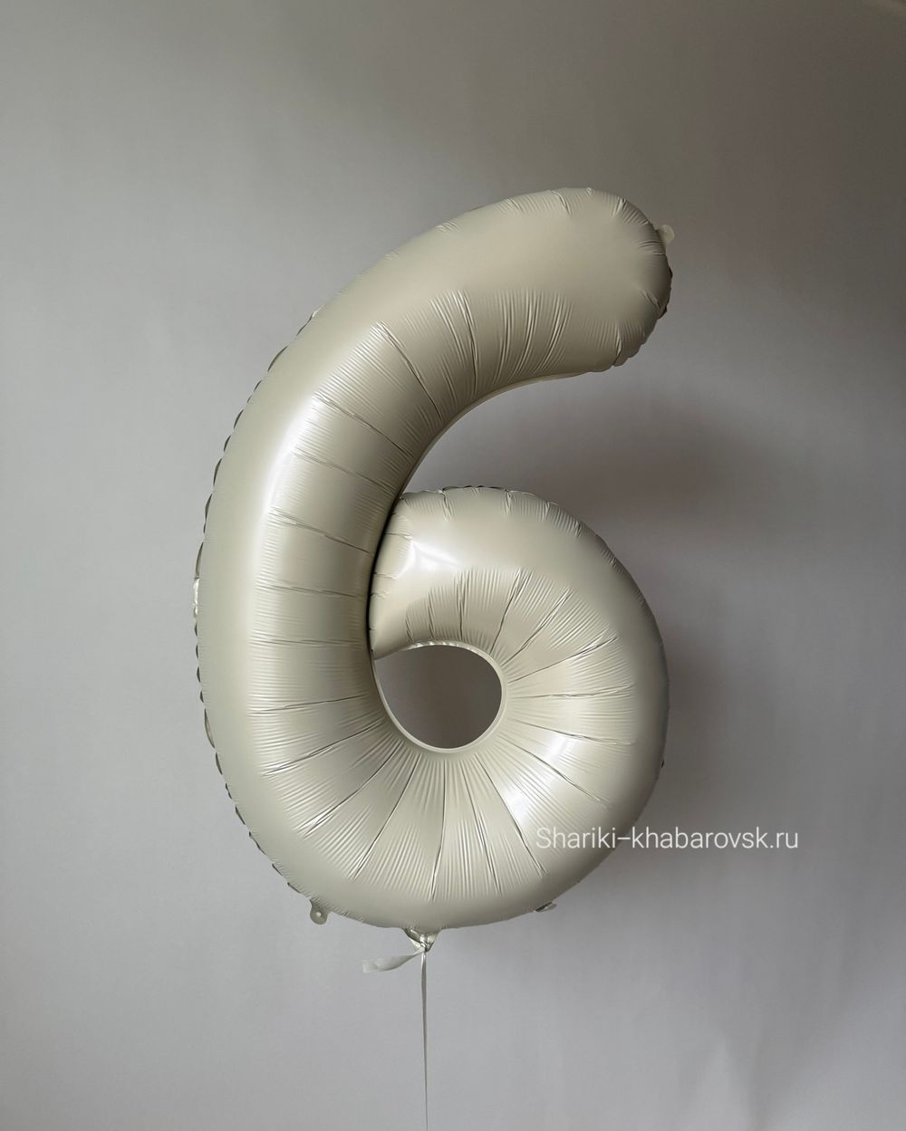К Шар 32''81 см "Цифра 6" Белый песок Сатин (БГ-60) 