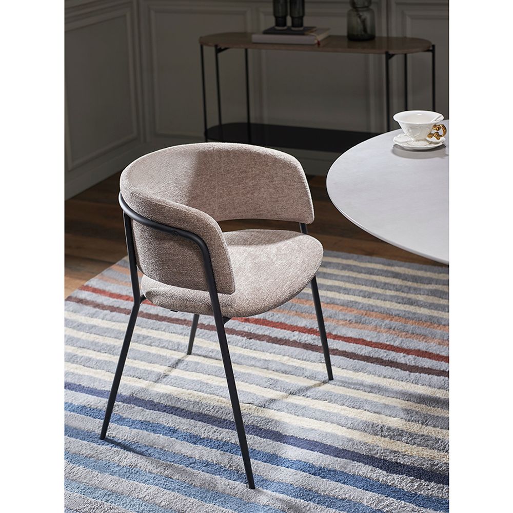 Стул Хелнинг, мягкий шенилл, серо-коричневый