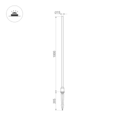 Светильник ALT-CHAMPAGNE-L1000-3W Warm3000 (DG, 180 deg, 230V) (Arlight, IP65 Металл, 3 года) 034165