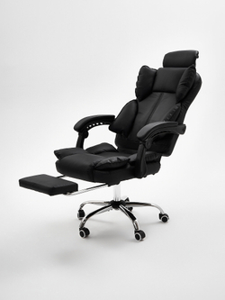 Компьютерное кресло KRESLO COMFORT Premium,  экокожа, с подголовником и подлокотниками, цвет:черный